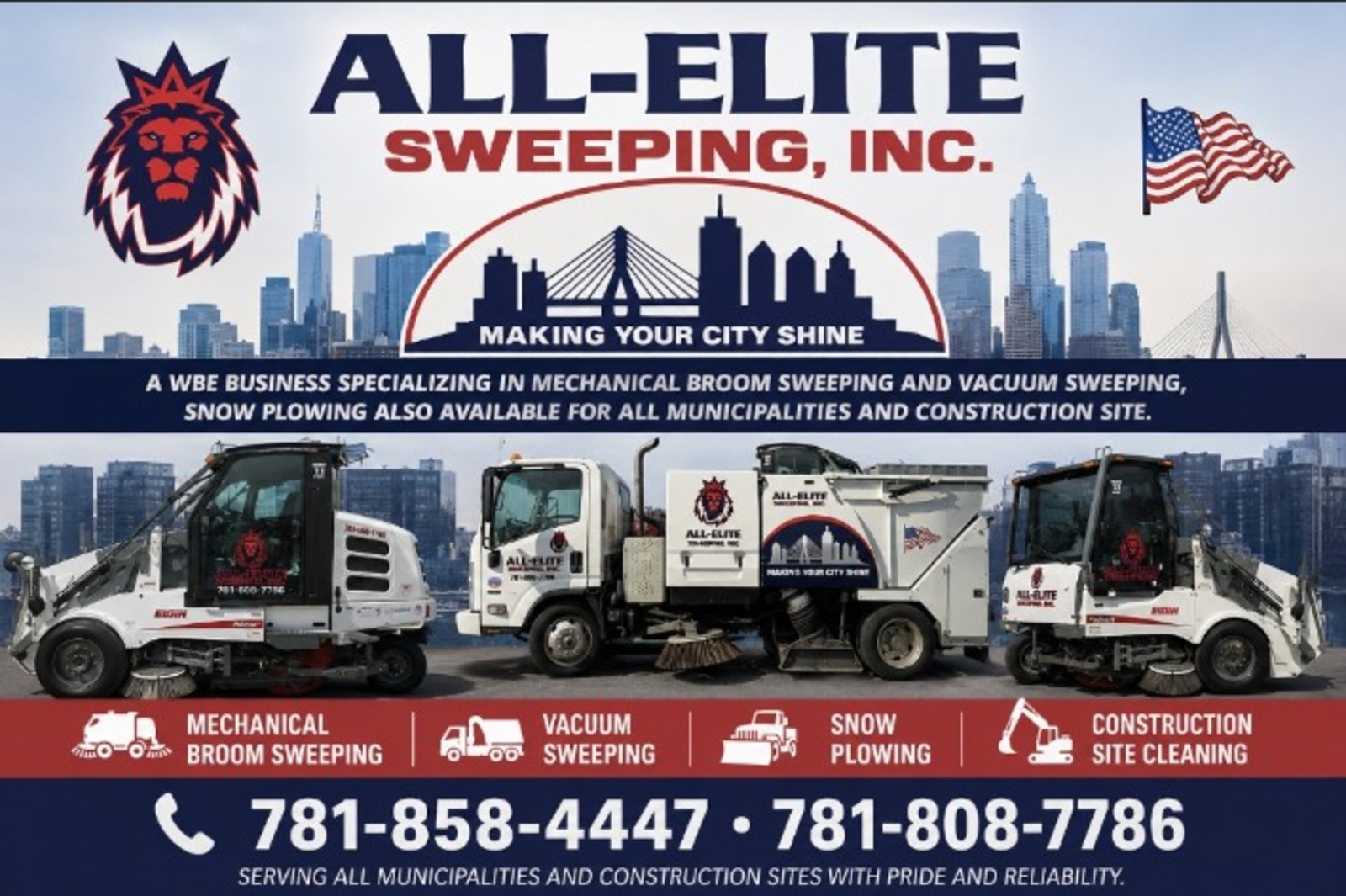 All-Elite Sweeping company fleet, services and contact numbers